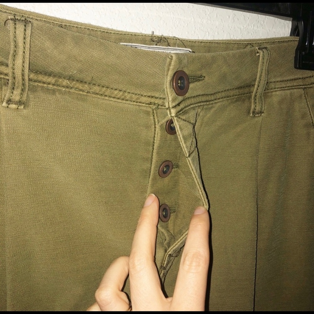 FREE PEOPLE Olive Green Utility Boyfriend Pants 29 - Picture 6 of 8